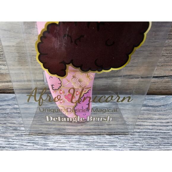 Afro Unicorn Printed Paddle Detangle Hair brush Pink - Picture 2 of 4